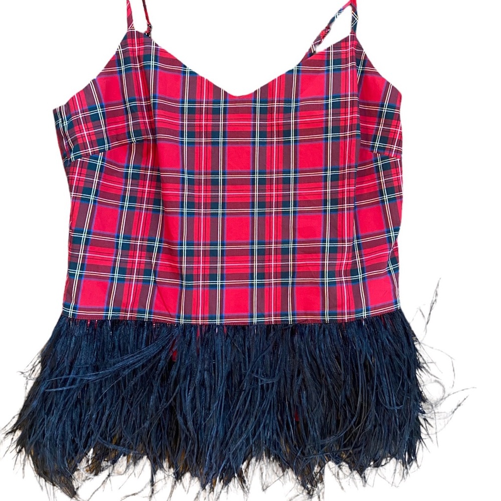 Sail to Sable Tartan Tank / plaid and feather top
